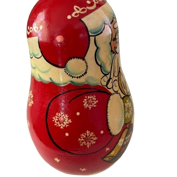 Christmas Santa paper mache Roly Poly with bell inside, old. - Picture 3 of 7